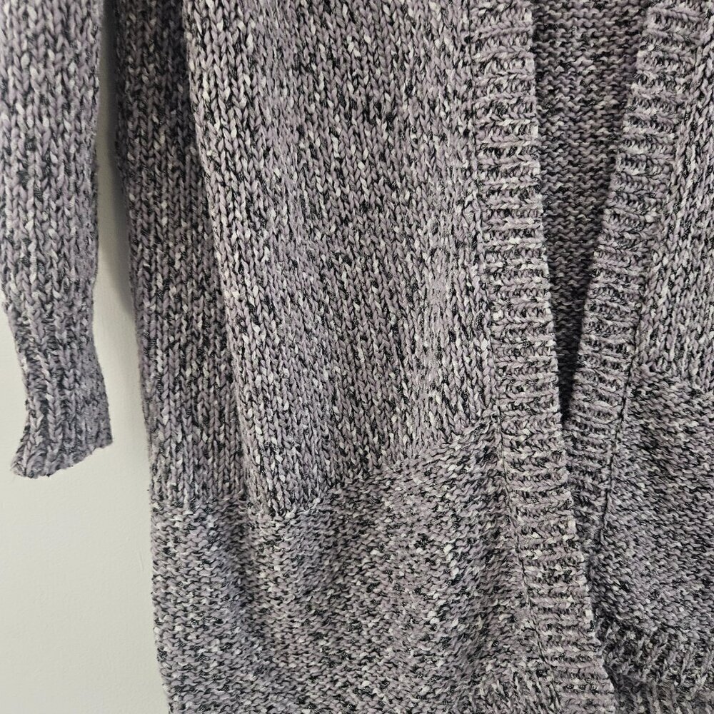 Travel Smith Long Sleeve Layering Purple Black Medium Knit Cardigan - Picture 5 of 11